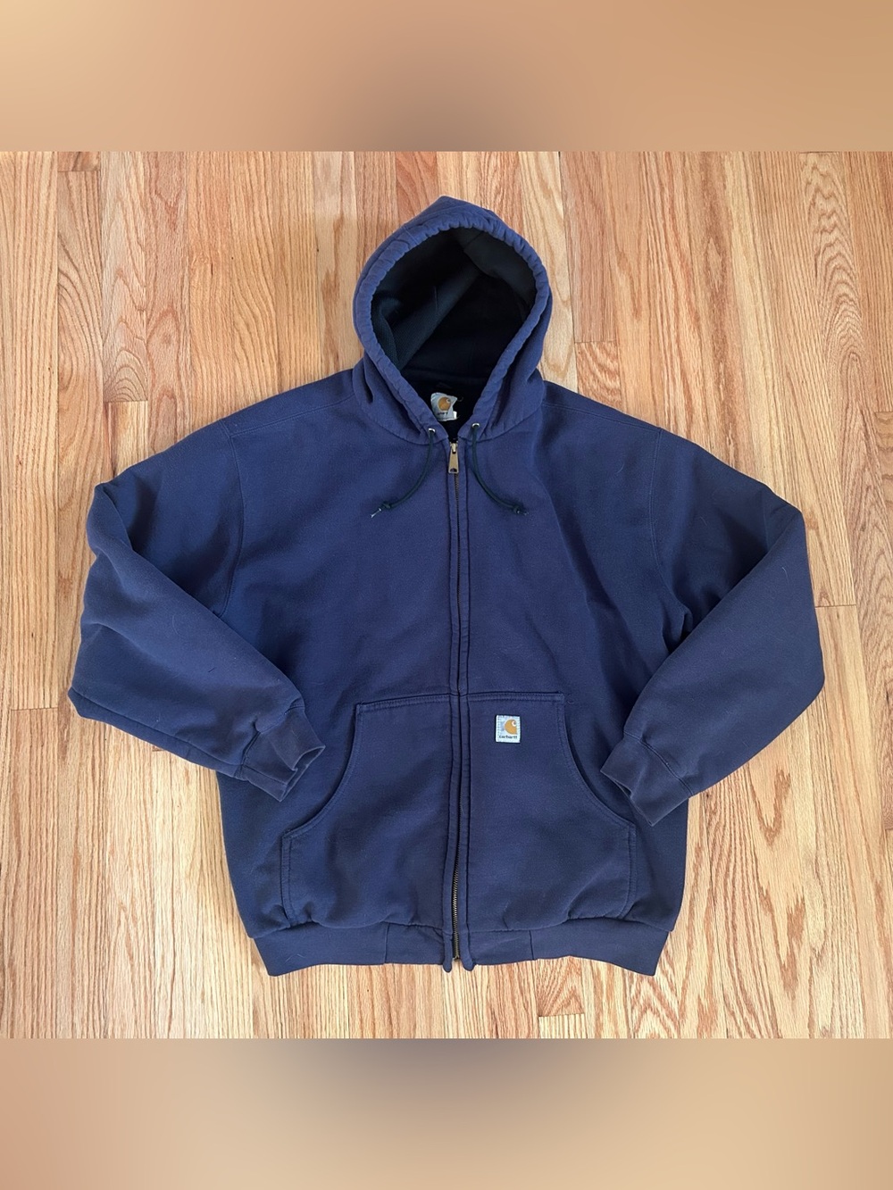 Carhartt Dark Navy Full-Zip Hooded Work Sweatshirt